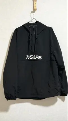SILASサイラスハーフジップパーカー 美品Mサイズ黒 アウタージャケットフード