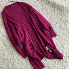 【美品】バーバリーブルーレーベル　ロング丈　春夏　ローゲージニットカーディガン