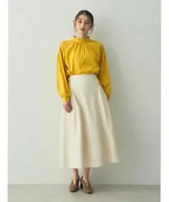 【YECCA VECCA】アイボリー フレアスカート ロング丈