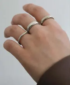 ステンレス　シルバーリング3点セット