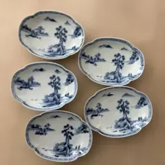 有田焼の染付、古伊万里写しの輪花皿 10枚