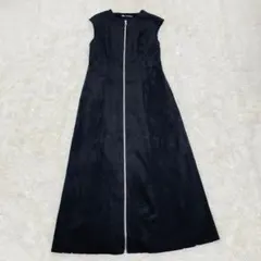 ザラ　ZARA ブラック　ノースリーブロングワンピース　ジップ付き　XS