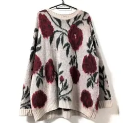 jouetie ジャガードパターンニット 花柄 ニット セーター M ジュエティ