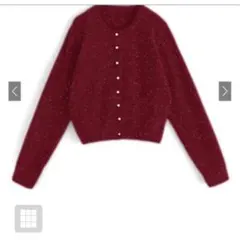 グレイル　赤　ニット　ラメフェザーニットカーディガン レッド