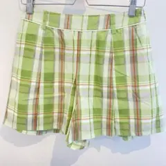 CALLAWAY キャロウェイ キュロットパンツ チェック グリーン系 サイズM