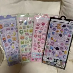 【ラスト1点】3D 立体 ぷくぷく シール ステッカー 4枚セット