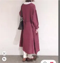 SM2 ウエストドロストリネンワンピース