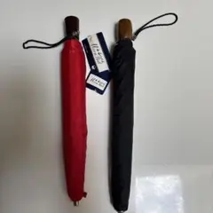 ムーンバット　折りたたみ傘 赤 黒 2本セット53cm ナイロン