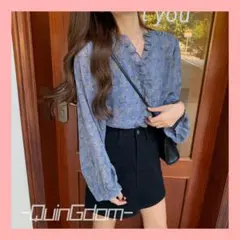 【即発送可】ゆるカワ♡ 花柄フリルブラウス  大学生 韓国　韓国ファッション