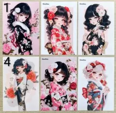 バラ売り可能♡　りまりま♡様　着物ガール　人物ステッカー おすそ分け