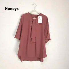のりりん様専用【新品】Honeys　ハニーズ　ボウタイブラウス 半袖 キレイめ