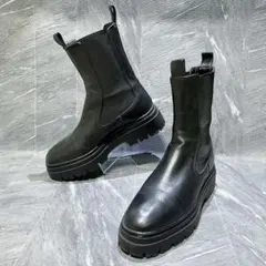 未使用級 ZARA ザラ サイドゴアブーツ 厚底 トラックソール 23.5cm