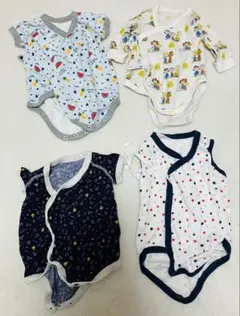 4枚セット　60cm ベビー ロンパース 肌着半袖 長袖 まとめ売り　男の子