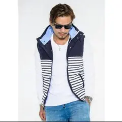 RESOUND CLOTHING 64BORDER ボーダーダウンベスト 1