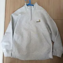 く*ル様 Carhartt グレー ハーフジップスウェット