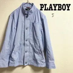 PLAYBOYプレイボーイ　ハイネックジャンパーブルゾン　ストライプ　メッシュ