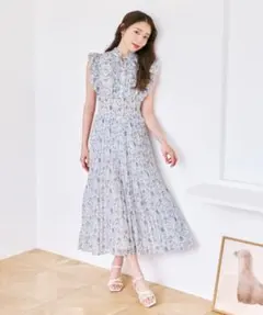 MISCH MASCH ピコフリルプリーツワンピース 花柄 グリーン М 緑 - メルカリ