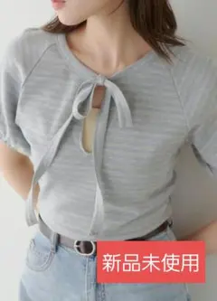 【新品未使用】Kastane ボウタイリボン 半袖カットソー ボーダー