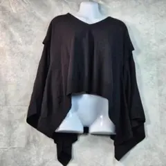 【klassiek】Vネックポンチョ　タグ付き　未使用品　M　黒のサムネイル