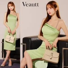 Veautt ヴュート アシンメトリーショルダー ミディアムタイトドレス