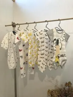 未使用有　50cm 60cm 70cm ロンパース　カバーオール　5点　ベビー服