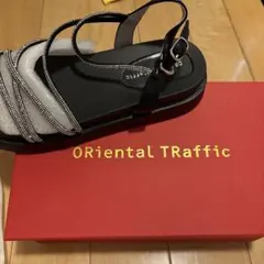 ORiental TRaffic ビジューサンダル ブラック・シルバー