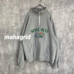 mahagrid マハグリッド ハーフジップ スウェット　トレーナー　刺繍ロゴのサムネイル