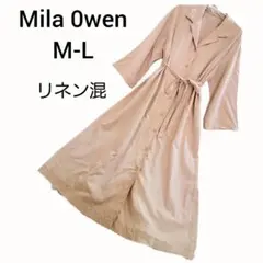 MilaOwen リネン混 ロングライトコート size1M-L相当ベージュ