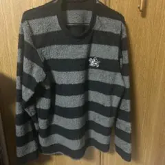 ミッキー刺繍付きストライプルームウェア