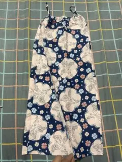 花柄オーバーオールセット（ネイビー）