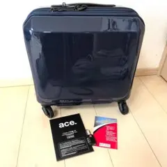 未使用✨エース　キャリーケース　キャリーバッグ　スーツケーツ　機内持込可　紺　鍵 ace. TOKYO LABEL 特典付 10年保証 エーストーキョー スーツ