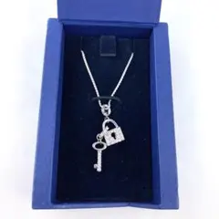 スワロフスキー ネックレス パドロック&キー ラインストーン SWAROVSKI