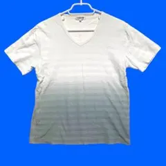 ボーギッシュ　グラデーション半袖Tシャツ　Vネック　ホワイト×グレー　メンズLのサムネイル