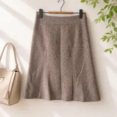 Z＊アンタイトル＊ 膝丈スカート 0 シルク×カシミヤ×アンゴラ混 日本製 上品のサムネイル