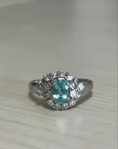 パライバトルマリン.ブラジル産0.35ct ダイヤプラチナリング - メルカリ