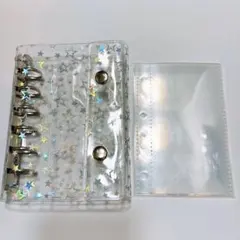 シール帳 透明 A7 クリア バインダー 推し活 リフィル ホログラム キラキラ