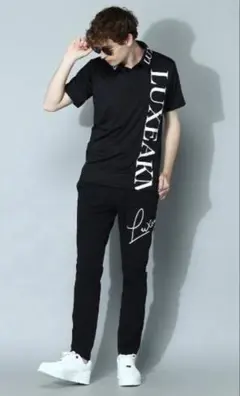 LUXEAKM メンズ ゴルフパンツ ブラック