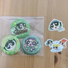 パワーパフガールズ　刺繍缶バッジ　バターカップ3種セット　オマケ付き