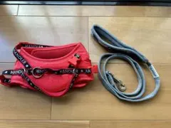 ほぼ新品　赤いメッシュハーネスとグレーリードセット