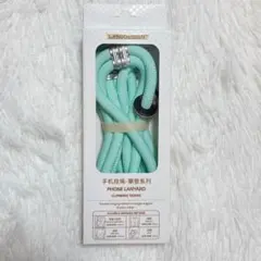 ★スマホストラップ ショルダー 8mm 太め ミントグリーン 肩掛け