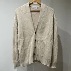 【ADAM ET ROPE'】ビッグシルエット 畦編みカーディガン