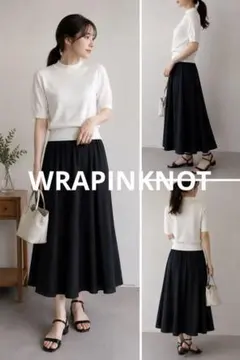 WRAPINKNOT（ラッピンノット）ハイネック 半袖 ニット ホワイト