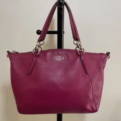 COACH コーチレッド ピンクレザー ハンドバッグ