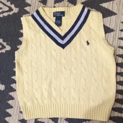 RalphLaurenベスト　110〜120cm　サイズ5　コットン　イエロー