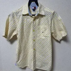 TOMMY HILFIGER 半袖シャツ イエロー チェック