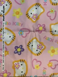 ハローキティ はぎれ布 平成 レトロ カオハナ110×50