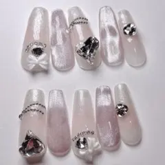 ネイルチップ ワンホン 韓国 ガーリー スナ系 ちゅるん キラキラ 量産型 地雷