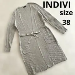 美品 INDIVI インディヴィ 長袖 ロングカーディガン
