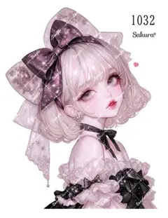 《No.1032》オリジナル人物ステッカー 女の子 シール ステッカー