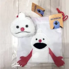 パペットスンスン ノンノン ダイカットポーチ ふわふわ巾着 サンキューマート